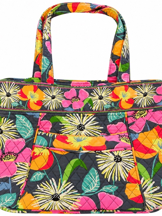 Vera Bradley Handbags - Vera Bradley Quilted Floral Tote in Pink, Yellow, Orange & Green